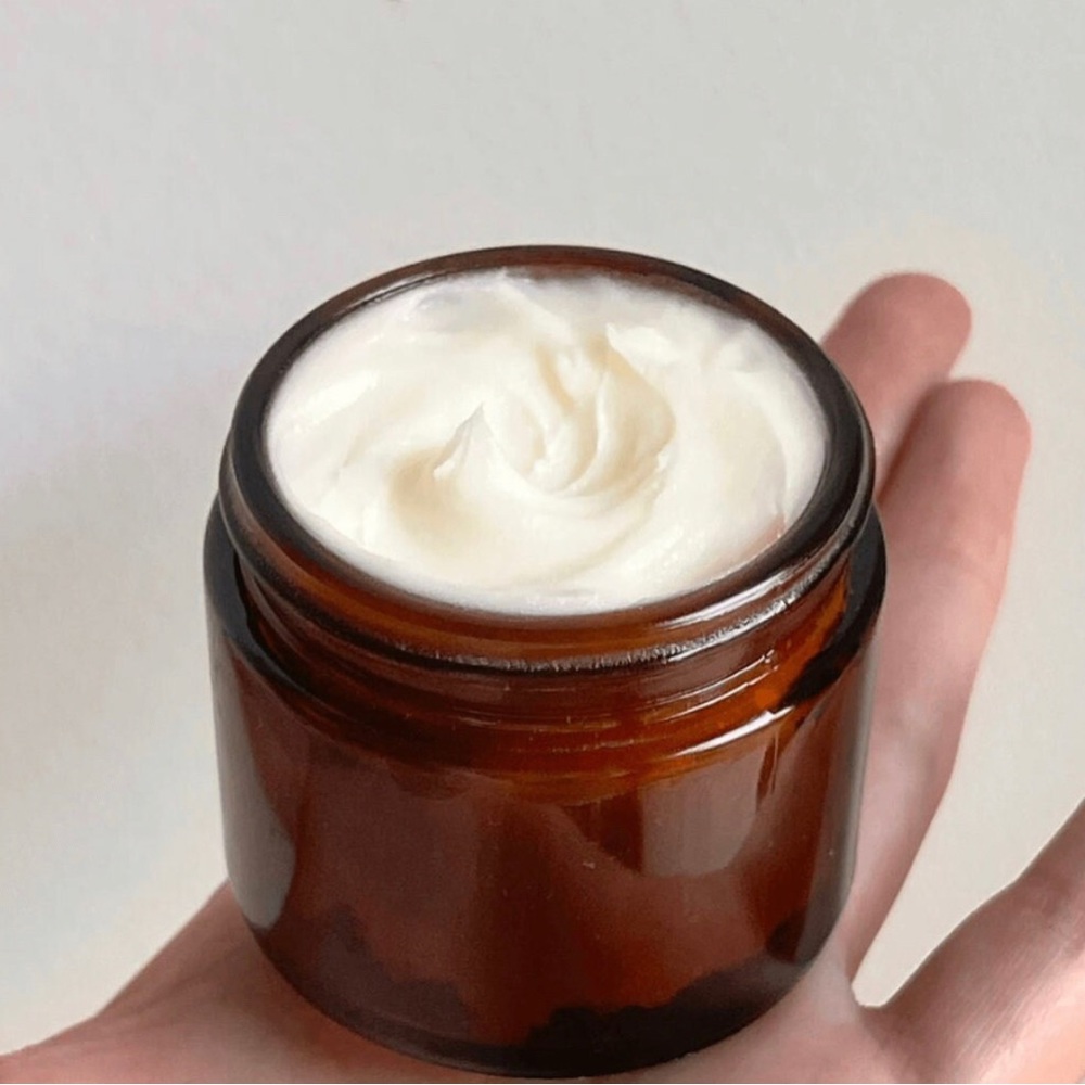 Tallow, Castor Oil, Jojoba Oil, Chamomile Infused Oil FACE AND BODY CREAM.